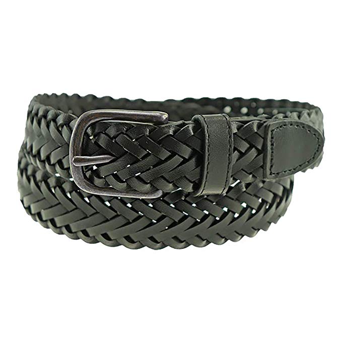 black braided leather belt